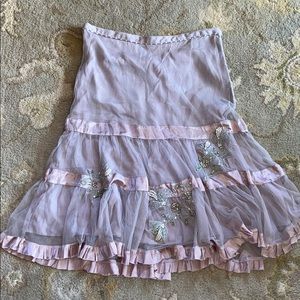 Tulle, mid length beaded skirt